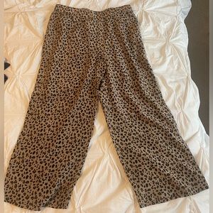 Animal Print J Crew Silk Crop Pant